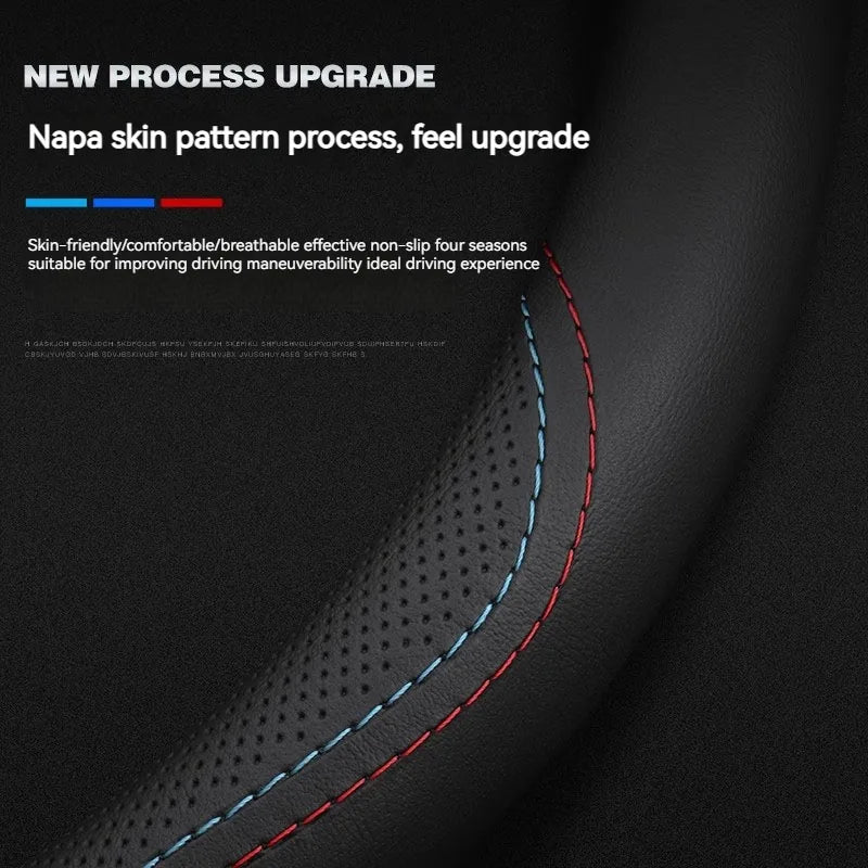 For Tesla Model 3 Model Y Model S Model X Roadster Leather Anti-slip Breathable Car Steering Wheel Cover Auto Accessories