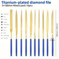 1Set Titanium-Plated Diamond File Set High Frequency Quenching Strong and Wear-Resistant - Industrial Grade
