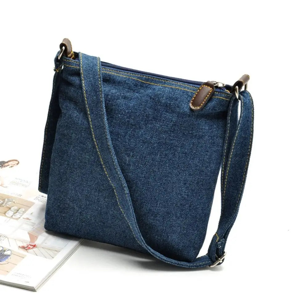 New Retro Denim Shoulder Bag Body Cross Messenger Women Handbag Simple Casual Bag Useful Casual Purse