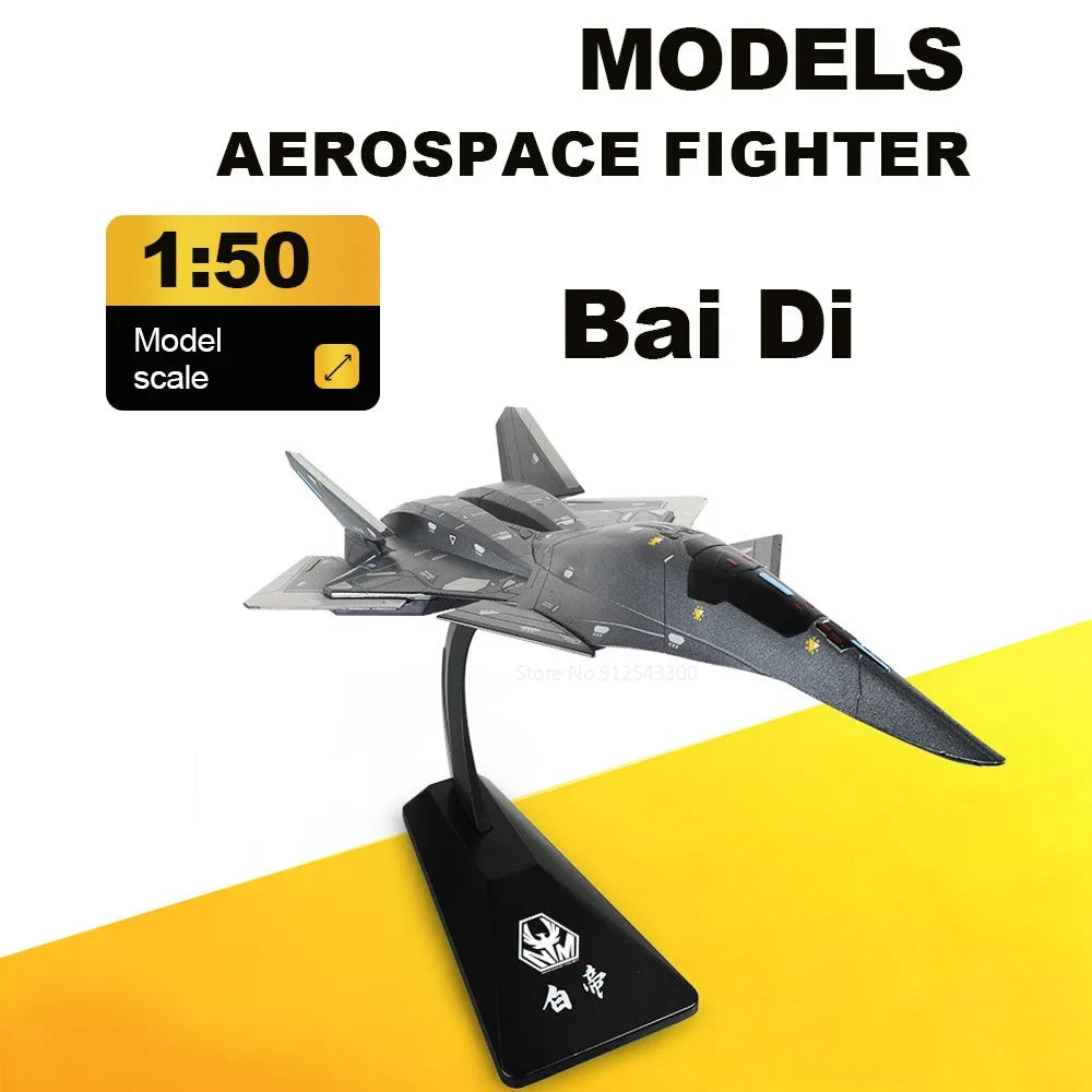 1:50 Scale BaiDi Aerospace Fighter Aircraft Model Toy Movable Parts Alloy Diecast Nimiature Models for Enthusiasts Holiday Gift