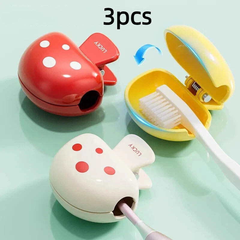 Mushroom toothbrush clip, travel toothbrush cover, household dustproof toothbrush head protective clip protective cap