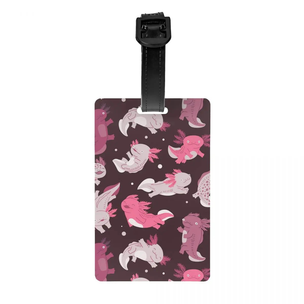 Custom Cute Salamander Animal Axolotls Luggage Tag Privacy Protection Baggage Tags Travel Bag Labels Suitcase