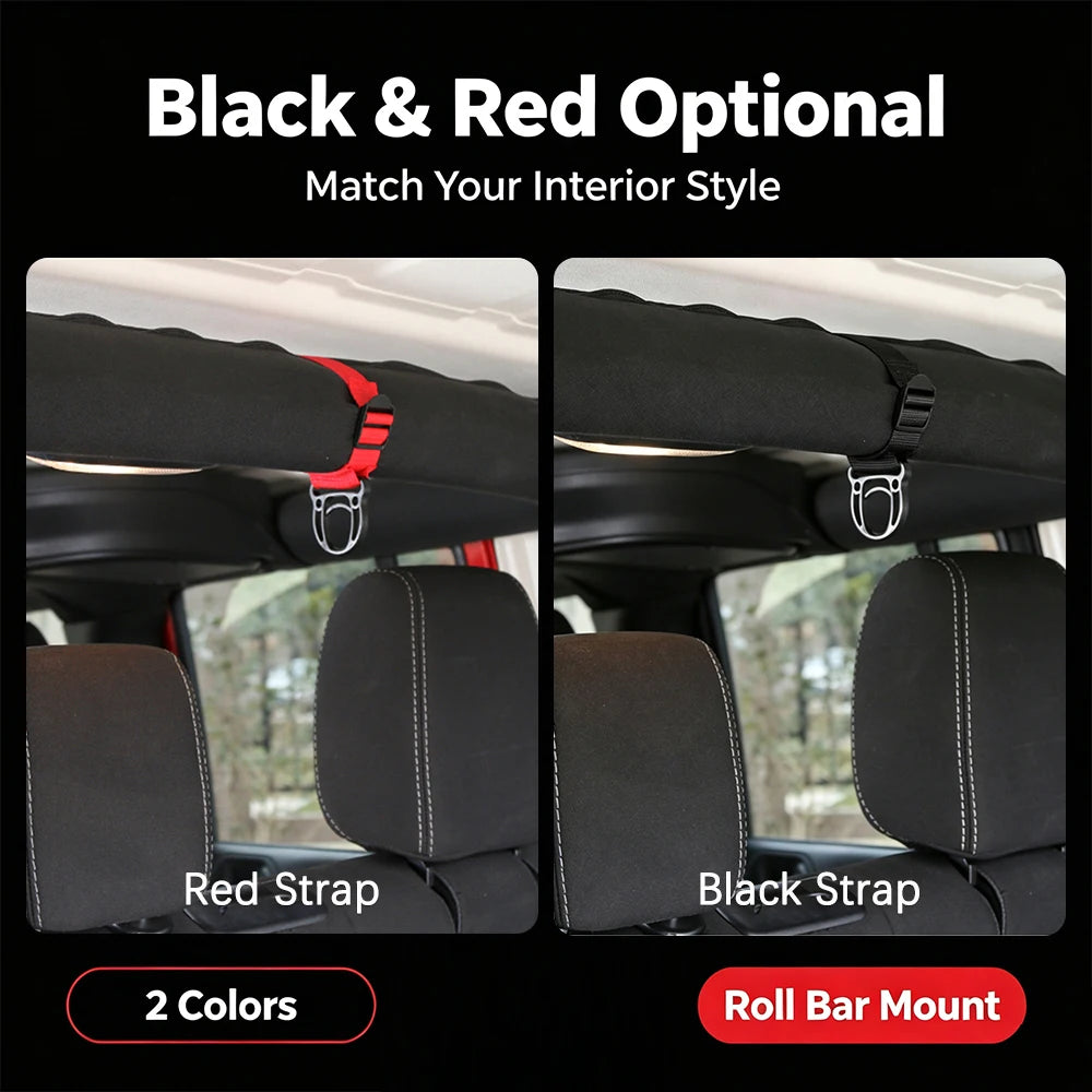 Roll Bar Hang Strap Coat Hook Kit for Jeep Wrangler Unlimited CJ YJ TJ JK JKU JL JLU 4XE JT Clothes Hanger Car Accessories
