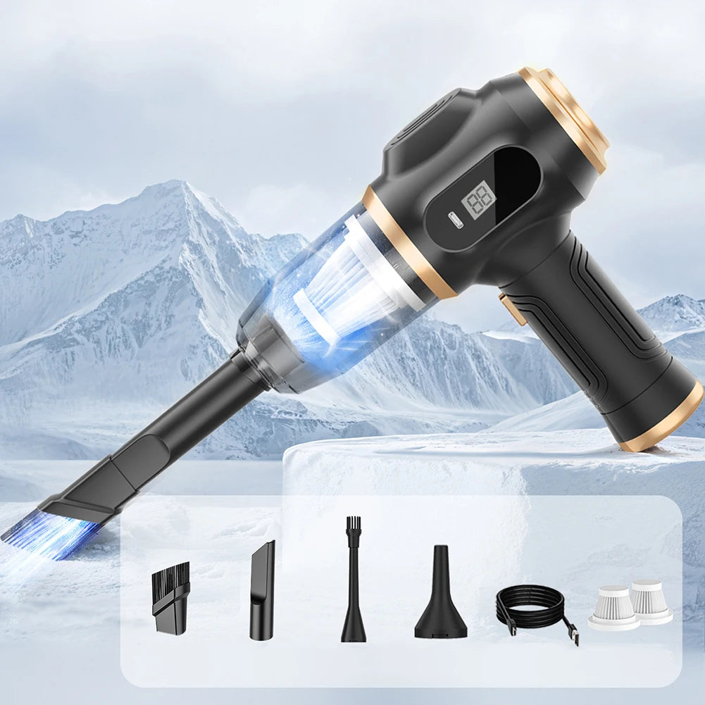 For Car Interior For Home Use USB Charging Vacuum For Effective Cleaning Extended Flat Suction Head Thick Suction Head