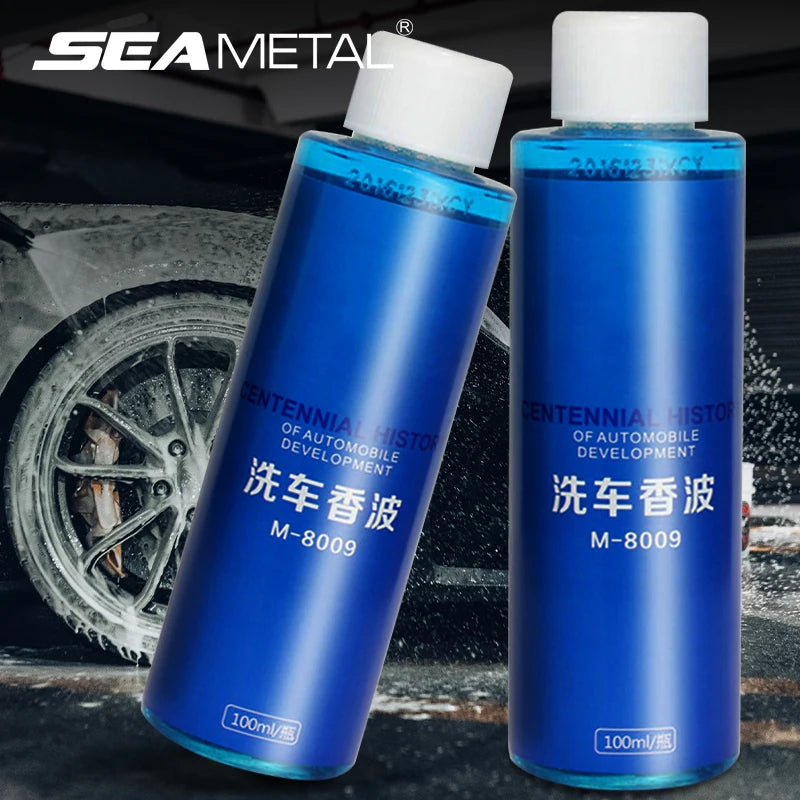 SEAMETAL 2pcs 100ml Concentrated Car Wash Liquid Shampoo High Efficiency Car Beauty Cleanning Foam with Towel for Car Accessorie
