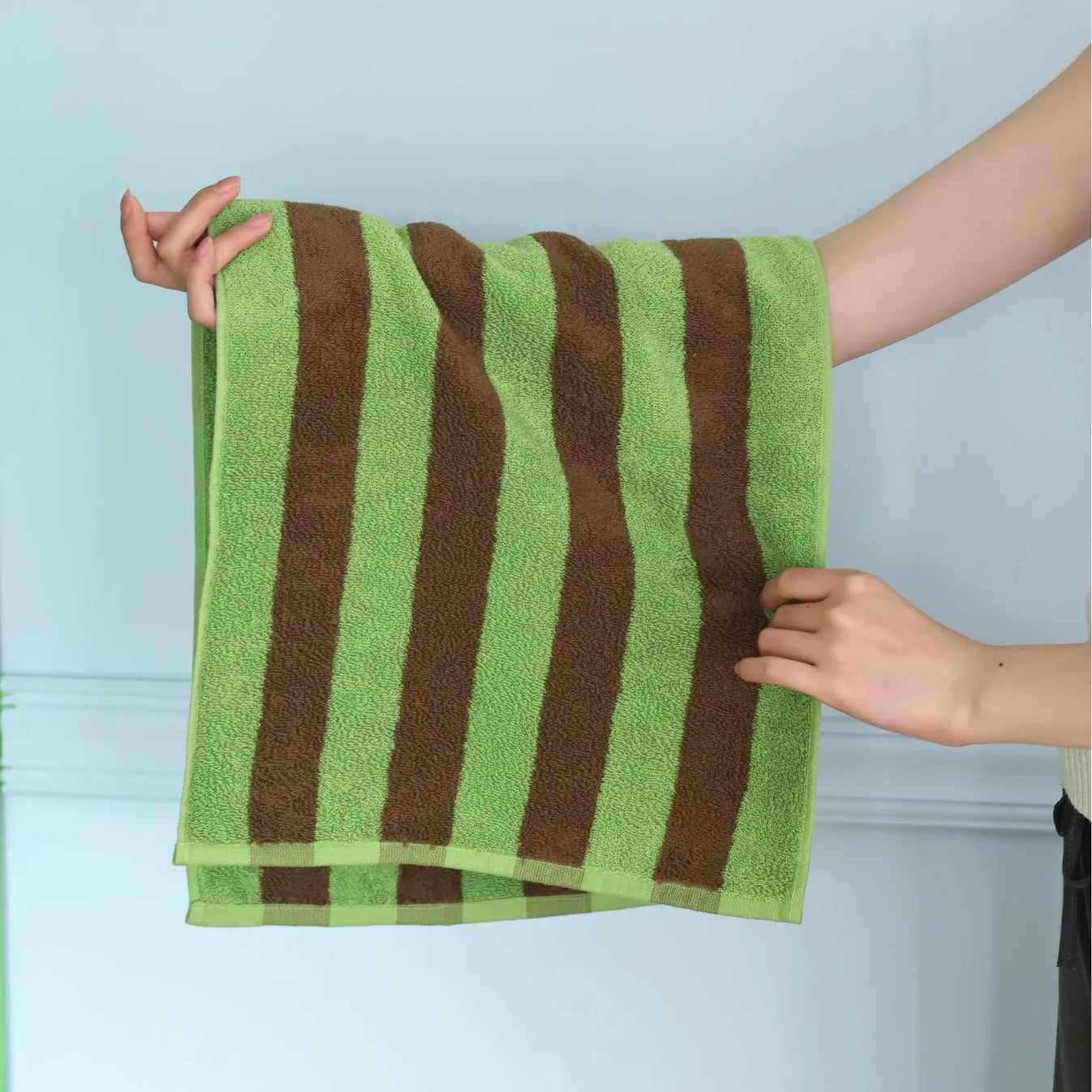 Autumn Winter Striped Bath Towel Cotton Plush Washed Washcloth Worsted Soft Absorbent Bathroom Towels For Man Women Dropshipping