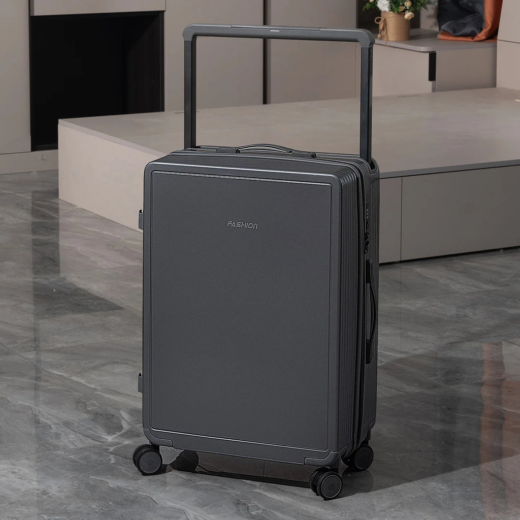 Wide Tie Rod Luggage Aluminum Frame with Durable PC Trolley Case 30 inch Multifunctional Suitcase with Large Capacity