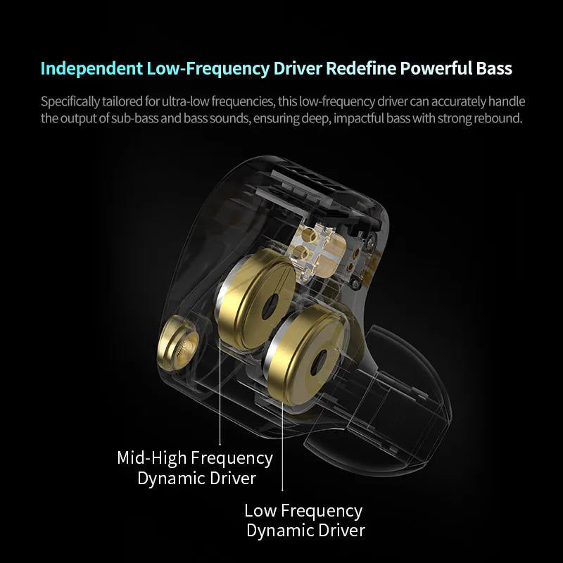 KZ Castor Pro HiFi Earphones Dynamic Drivers High-end Tunable Earphones Sound Quality Bass Headset Detachable Cable Headphones
