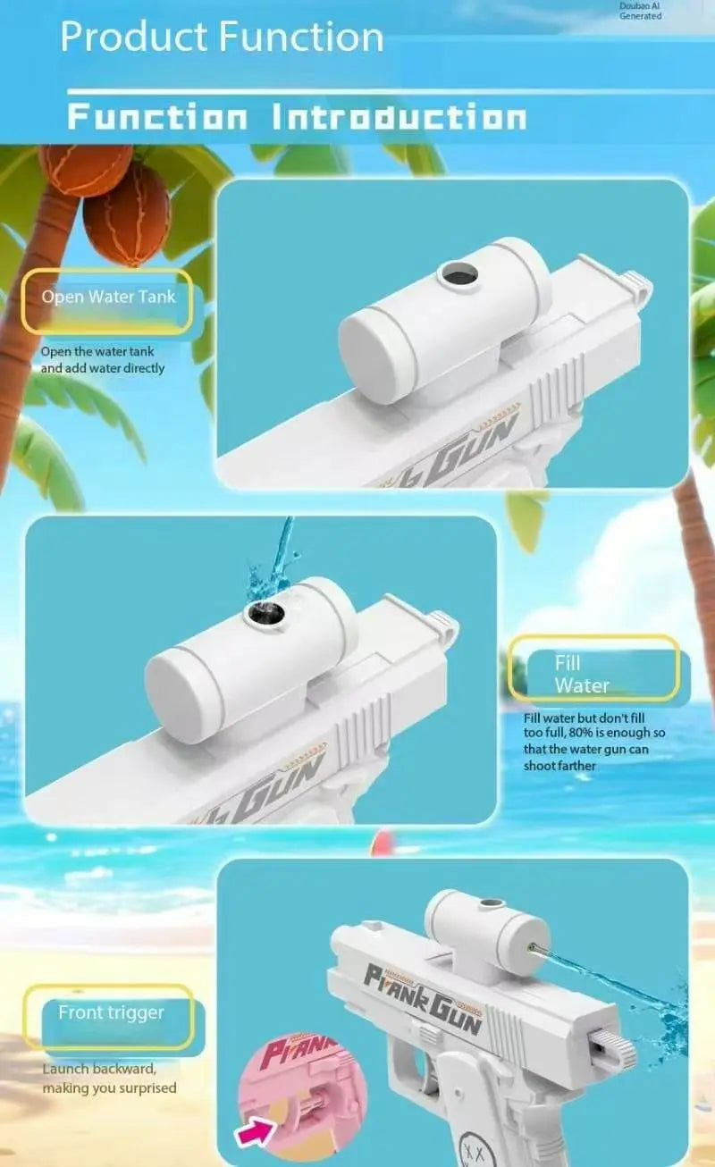 Funny Double-Sided Reverse Water Gun - Summer Prank Toy,Mini Tactical Water Sprayer for Kids & Adults, Pool Beach Water Fight