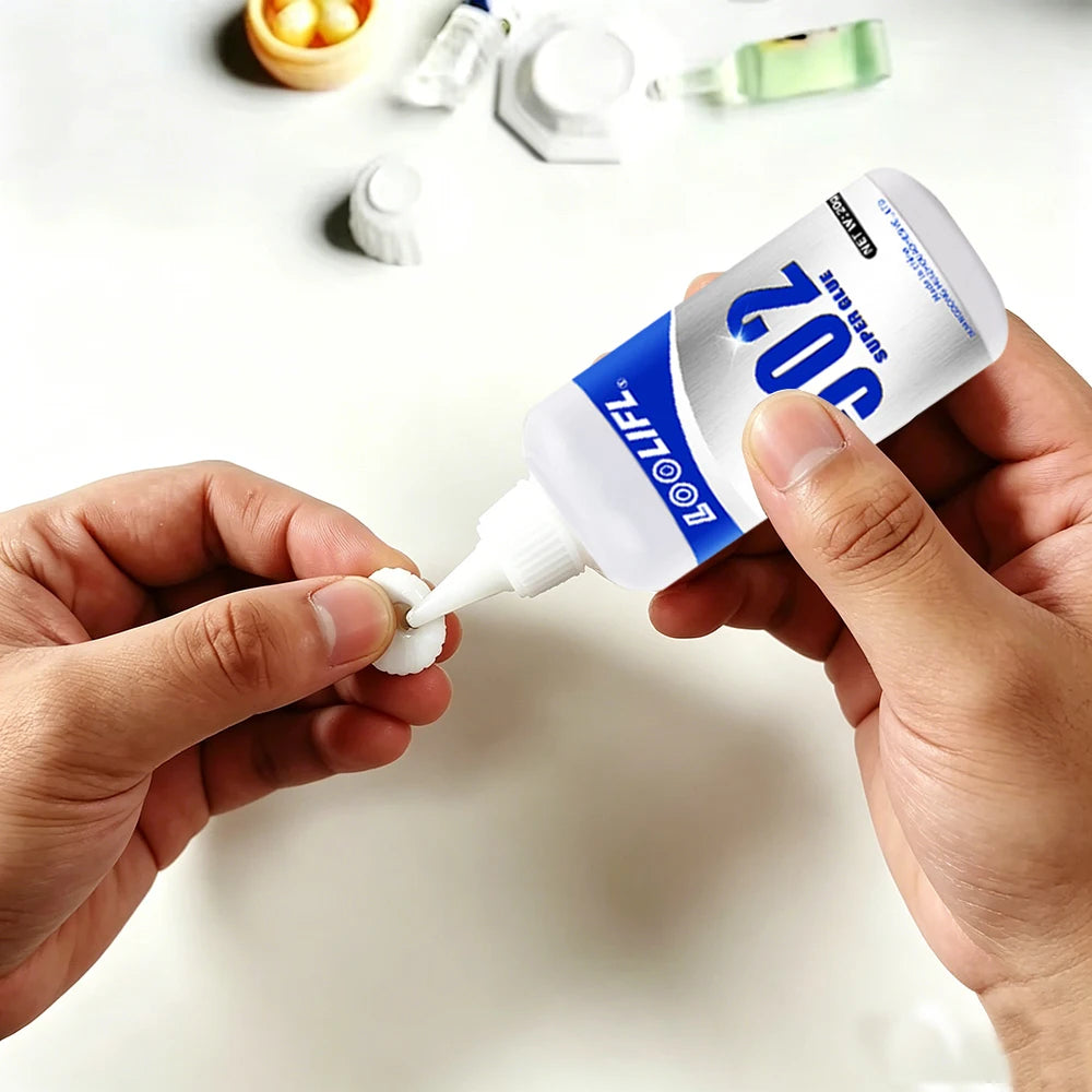 Loolifl 502 Super Glue Strong Adhesive Instant Quick Dry Glue for Ceramic Metal Leather Plastic Wood Multi-Purpose Repair Glue