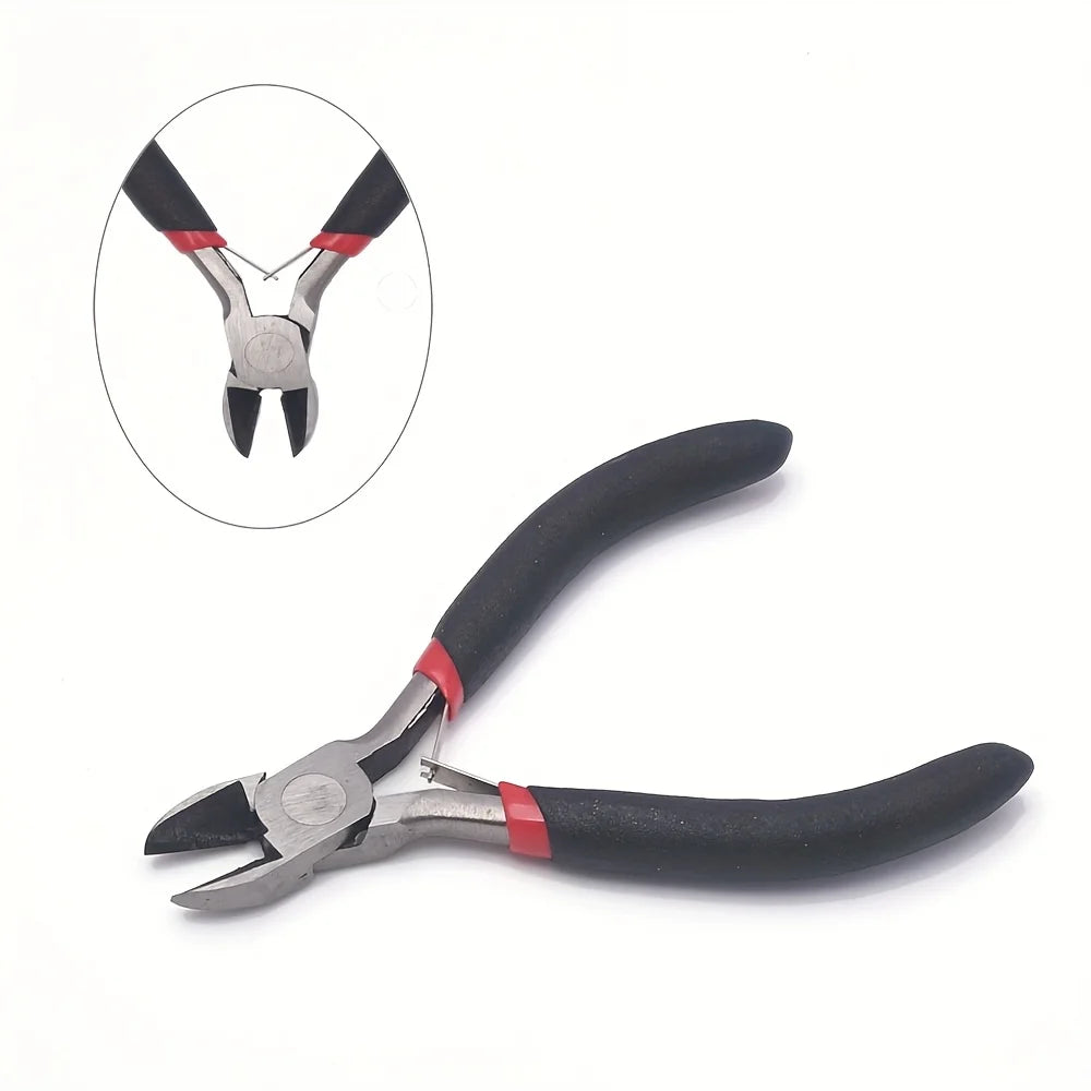 Multi-Purpose DIY Craft Pliers - Flat, Round, and Diagonal Nose Pliers with Metal Toothed Handles for Jewelry Making, Beading