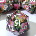 Enchanting DND Dice Set with Ocean Wave & Peach Blossom Designs-Perfect for Board Game,RPG & Tabletop Gaming Adventures-F2
