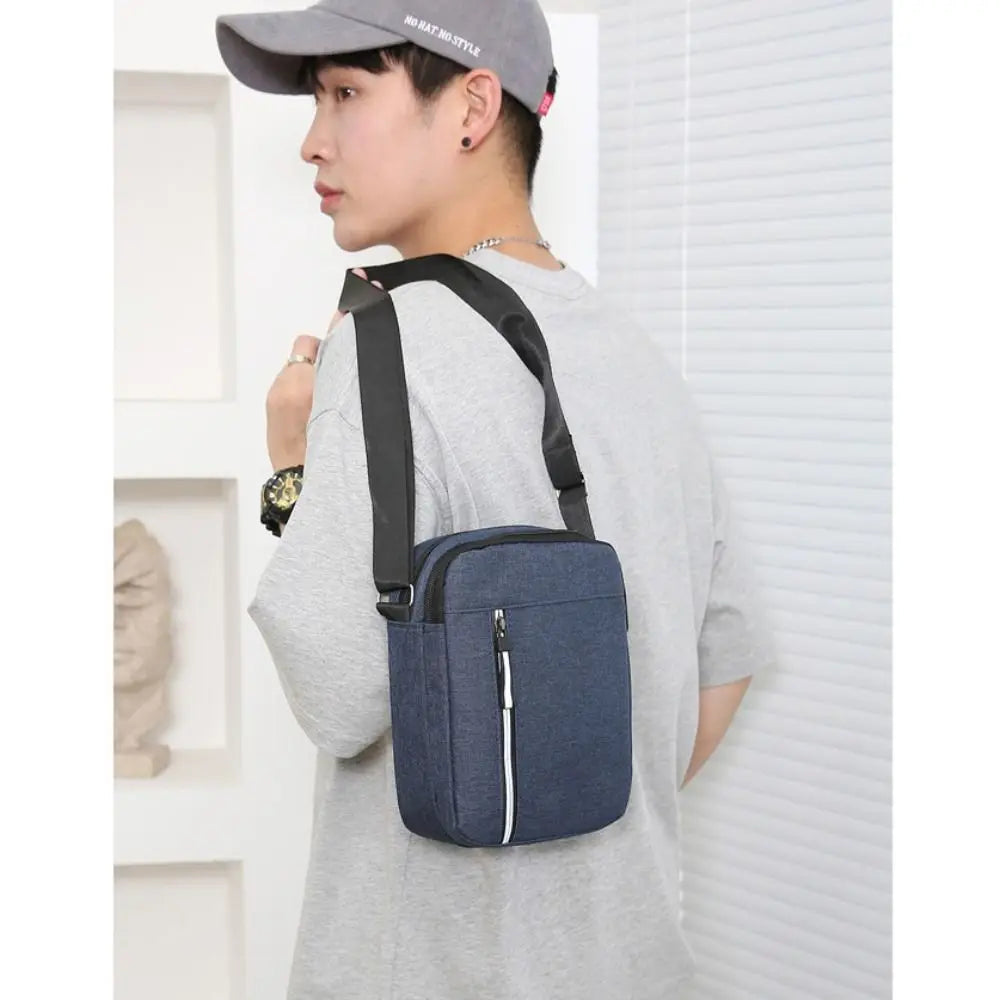 Large Capacity Crossbody Bag For Men Durable Casual Nylon Waterproof Handbag Messenger Bag Travel Male Fashion Shoulder Bag