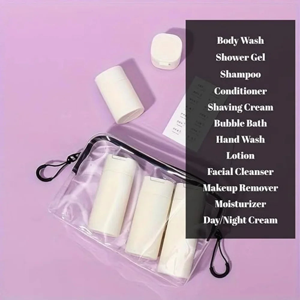 Travel Cream Dispenser Bottles Set Travel Bottles Toiletry Containers Set TSA Approved Travel Essentials