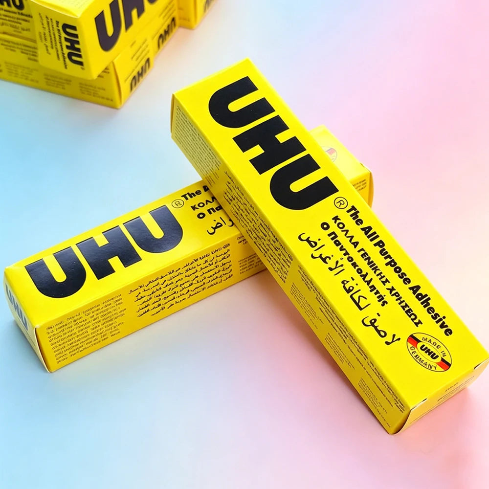 UHU All-Purpose Adhesive Glue Strong Clear for Paper Wood Fabric Leather - Versatile Craft And Repair Glue
