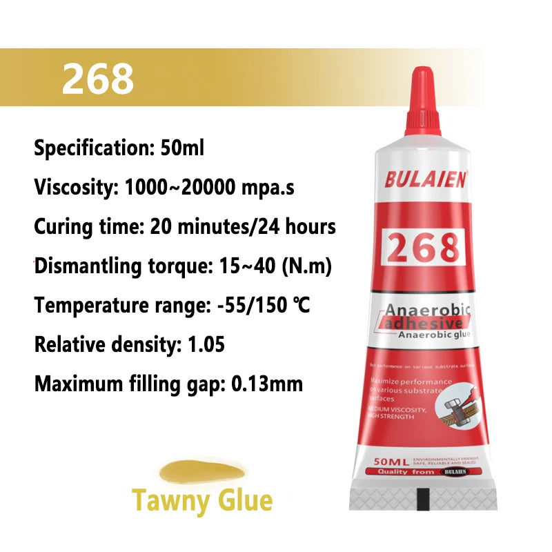 50ml Threadlocker Screw Glue Quickly Cured Thread Locking Agent Anaerobic Adhesive Corrosion-Resistant Anti-Loosening Glue