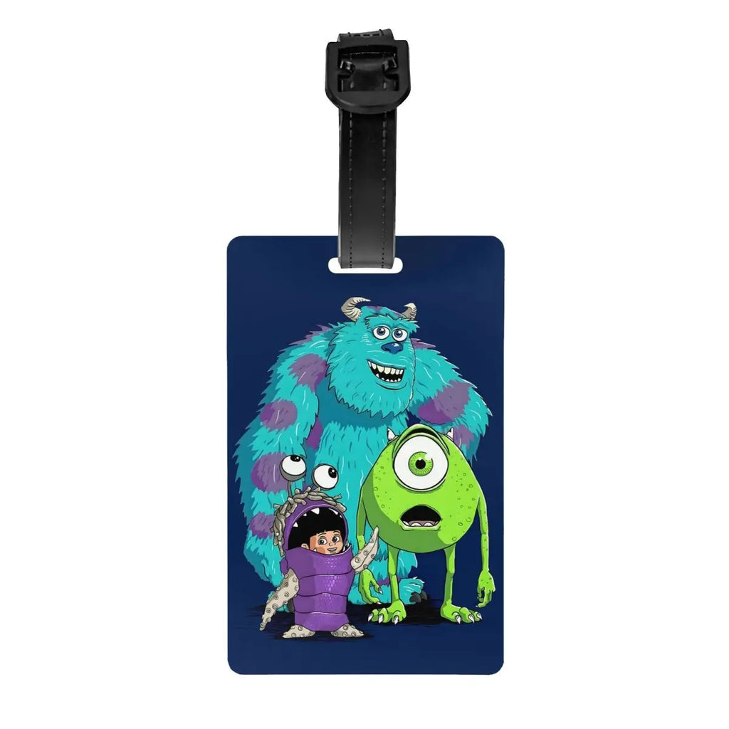 Custom M-Monsters Anime University Luggage Tag Travel Bag Suitcase Privacy Cover ID Label