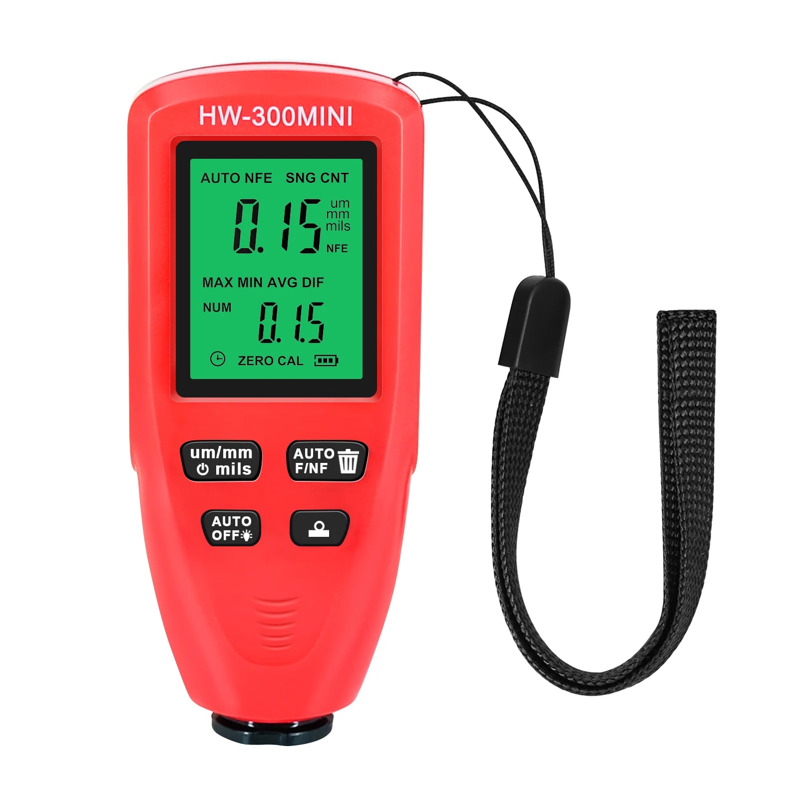 Car Paint Coating Thickness Gauge Electroplate Metal Coating Thickness Tester HW-300 0-2000UM Fe and NFe Film Automatical Tester