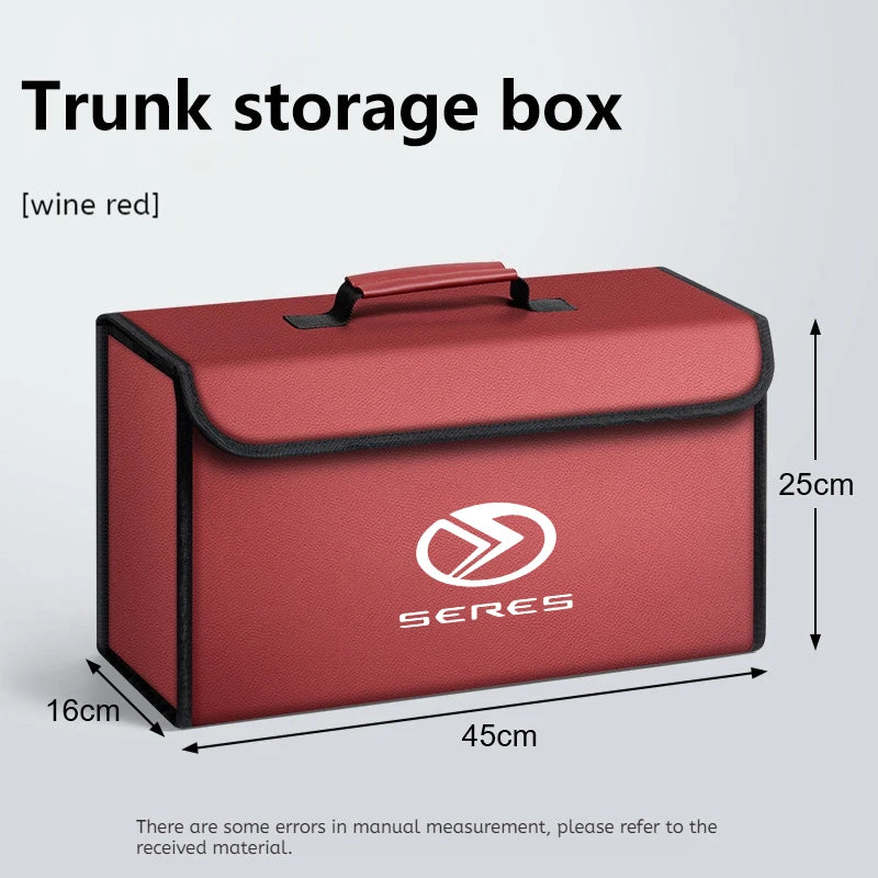 Car Trunk Storage Box Organizer Stowing Tidying Container Bag Leather For SERES 7 SERES 5 SERES 8 9 2025 M7 M5 Accessories