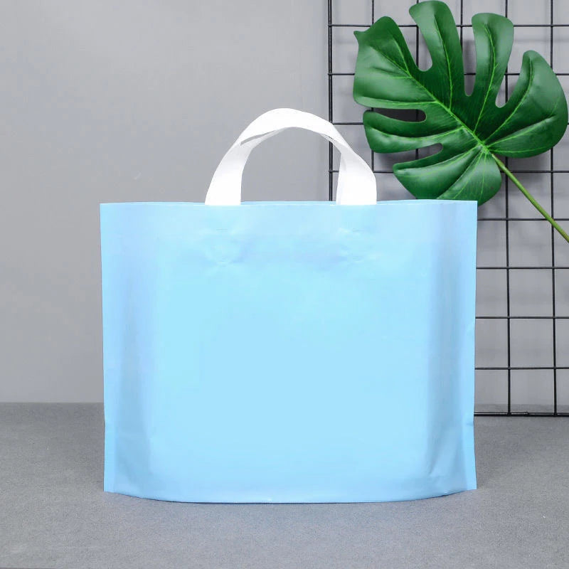 100pcs Custom Logo Colorful Shopping Bags With Handle Plastic Gift Bag Print One Color Logo On Double-sided Free Design Print