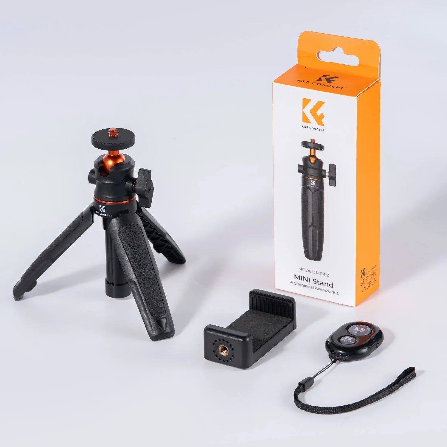 K&F CONCEPT Cell Phone Tripod MS02 13.4''/34cm Bluetooth Selfie Stick for iPhone DSLR Camera Live Streaming Selfie Stick Stands