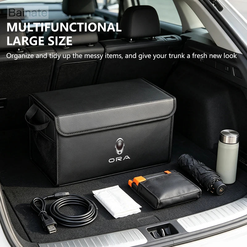Car Trunk Foldable Storage Box For Gwm Ora Good Cat Gt Iq R1 07 R2 2025 2026 Multi-Functional Auto Interior Storage Accessories