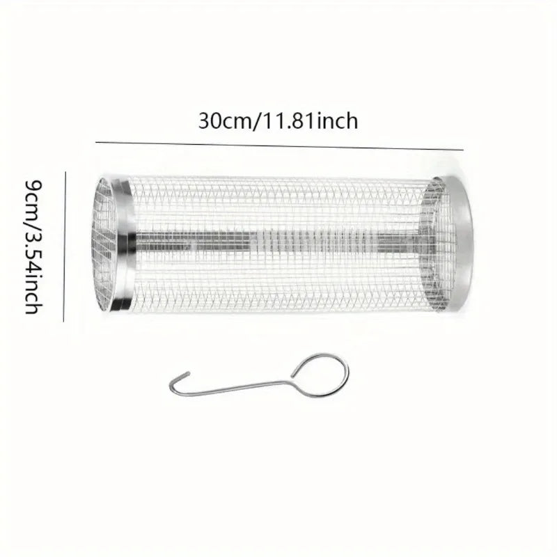2pcs Stainless Steel BBQ Cage, Grill Cage, Perfect For Outdoor Grilling Grill Accessories Tool Gifts For Men Dad Boyfriend