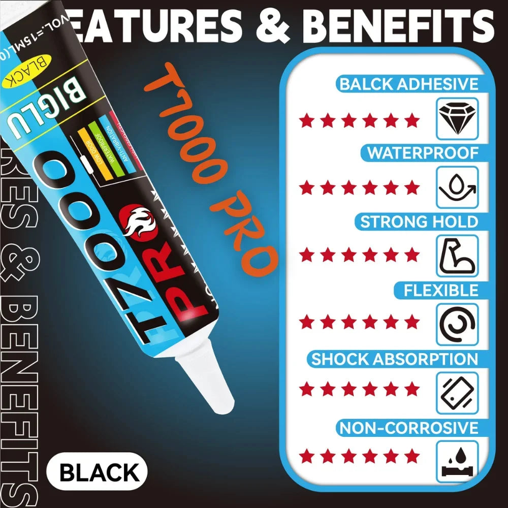 BIGLU T7000 PRO Glue Black Adhesives Phone Adhesive DIY Screen Repair Sticky Tablet PC Repair Screen Glass Frame Glue