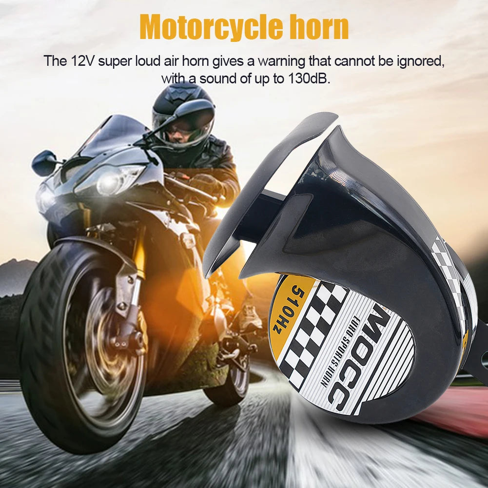 12V Snail Air Horn Waterproof Universal Motorcycel Horn Loud Car Horn Single-tone for Motorcycle Car for Motorbike Truck Vehicle
