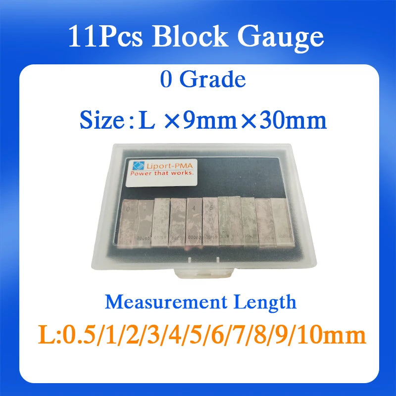 11pcs,0.5/1/2/3/4/5/6/7/8/9/10mm Length,High Speed Steel Block Gauge,0 Grade,Custom Gauge Available