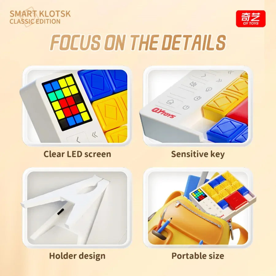 QiYI Smart Klotsk Puzzle Electronic Toys Logic Brains Teaser Huarong Road Board Game Early  Enlightening Toys Children Gift