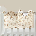 Space Saving Cotton Crib Storage Bag Large Capacity Dual-pocket Diaper Storage Bag Portable Stuff Organizer Stroller