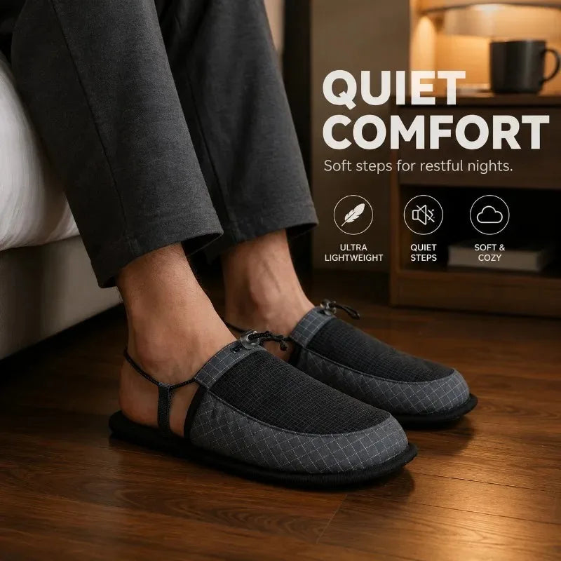 Portable Foldable Travel Slippers Non Slip TPU Sole Sandals with Storage Bag Outdoor Camping Beach Hotel Airplane Slip on Shoes