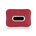 Universal Black Leather Car Tissue Bag with Chrome Metal Opening Hanging Headrest Napkin Box Cover