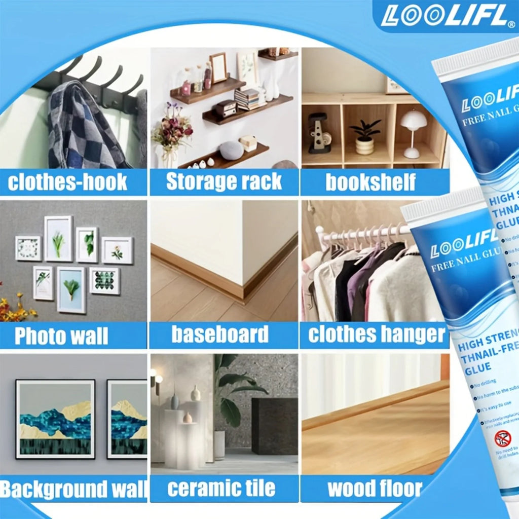 LOOLIFL All-purpose Sealant Glue Quick Drying Ultra Strong Fix Sealer Nail free Adhesive Glass Tile Metal Universal Bonding