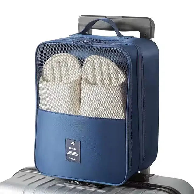 Double Layer Travel Shoe Organizer Bag Waterproof Breathable Mesh Trolley Sleeve Portable Storage Pouch for Sneakers And Slipper