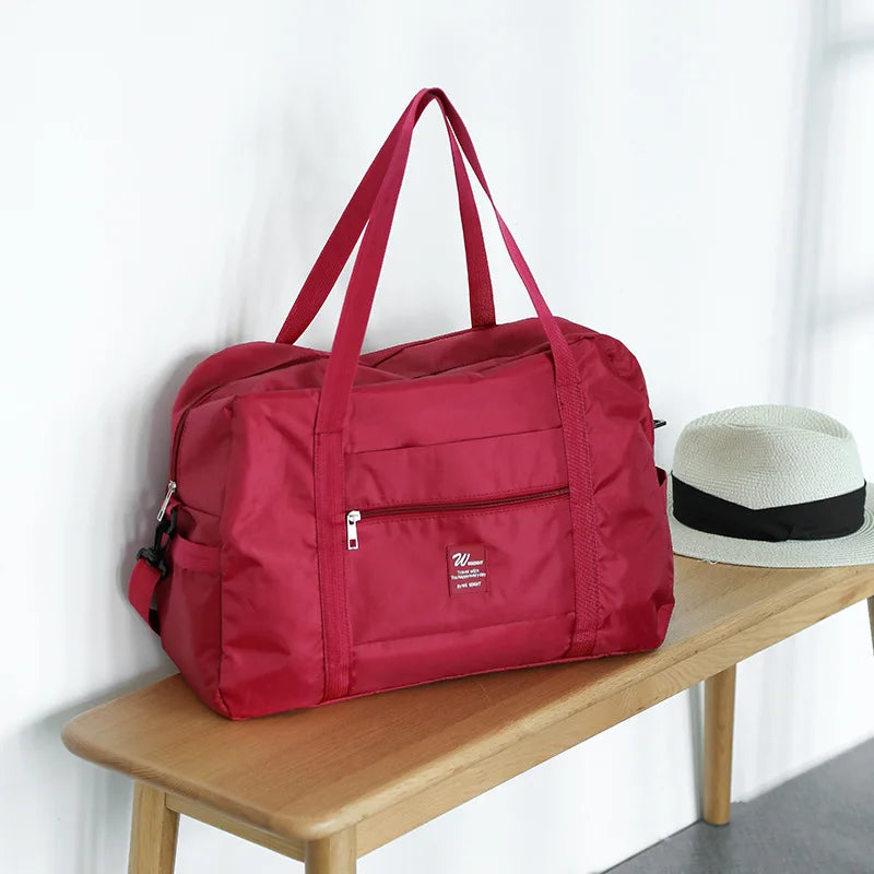 Large Capacity Folding Travel Bags Waterproof Luggage Tote Handbag,portable Clothing Bag,tie Rod Duffel Bag,clothes Storage Bag
