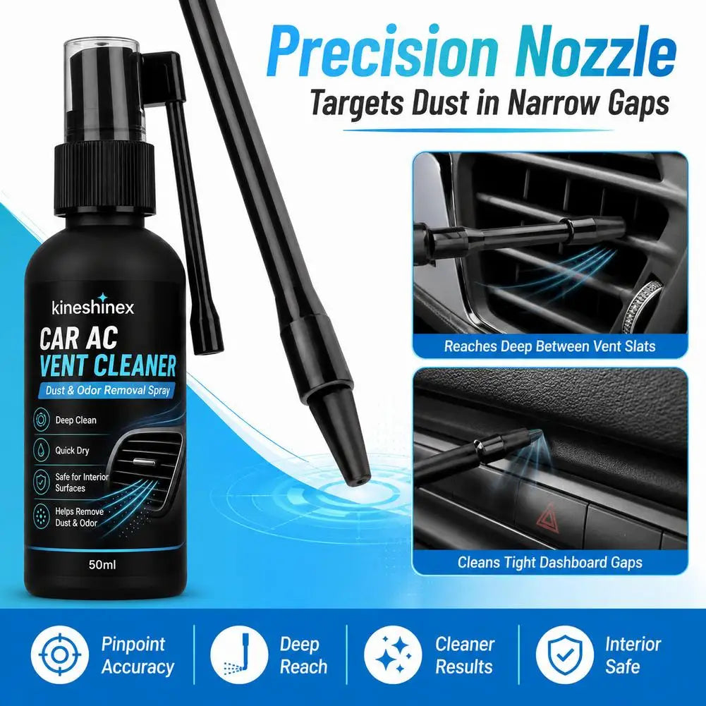 Car AC Vent Cleaner Spray Air Conditioner Duct Deodorizer Deep Cleaning Dust Removal for Auto Interior Care 50/100ml