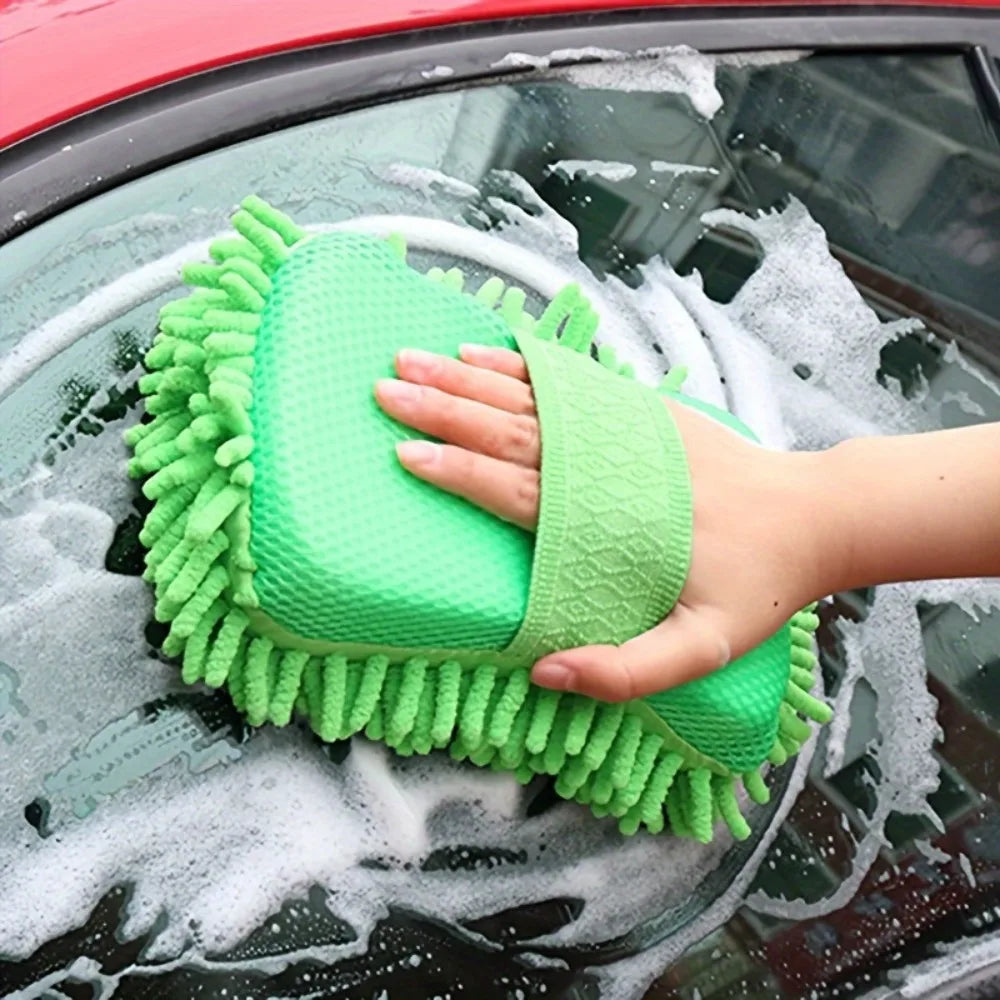 1-4Pcs Chenier Car Wash Sponge Car Gloves Automatic Washing Towel Gloves Ultra-fine Fiber Care Washing Brush Pad Cleaning Tool