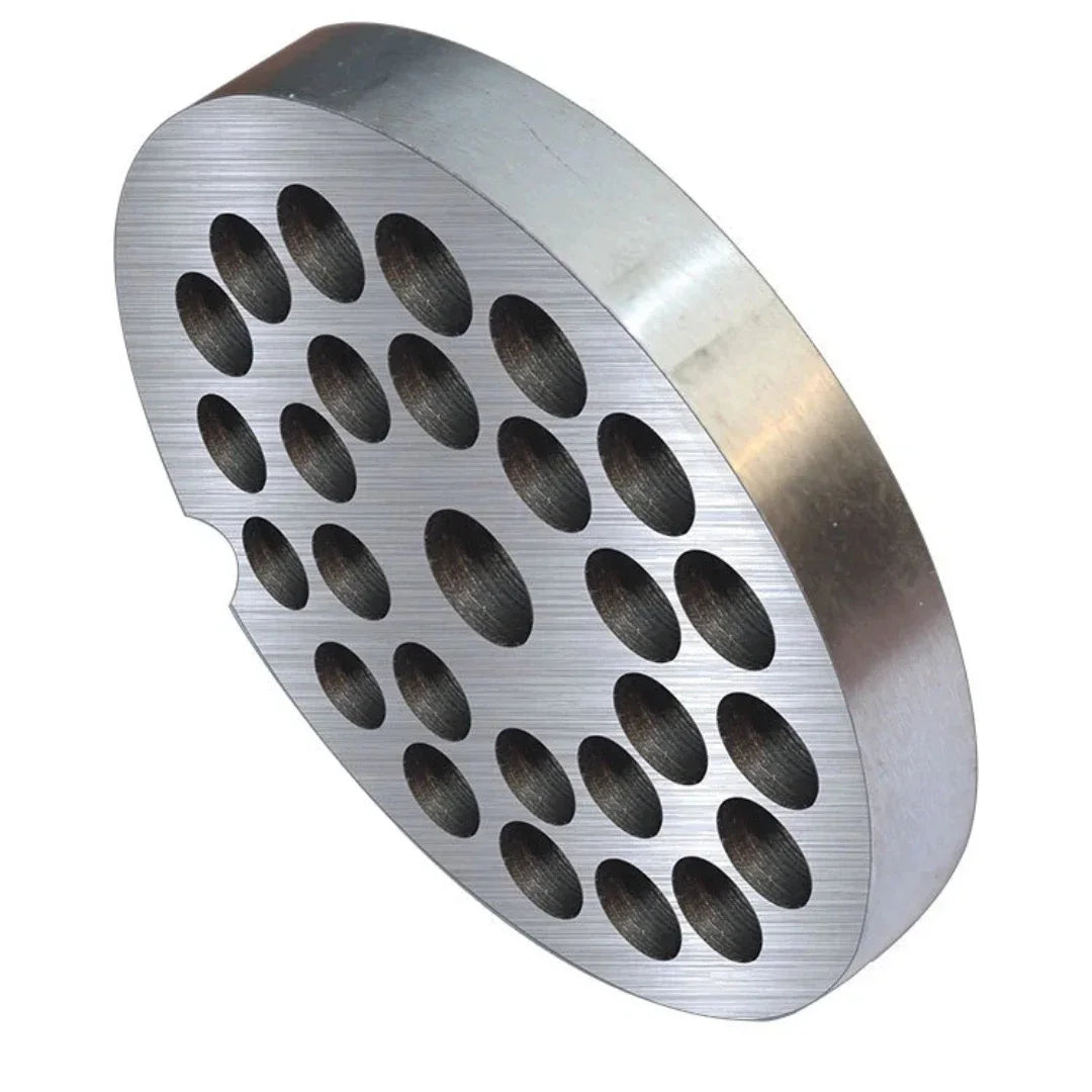 12 # Electric Meat Grinder Orifice Plate Blade Accessories, Stainless Steel Orifice Plate Grate Discharge Plate Round Knife