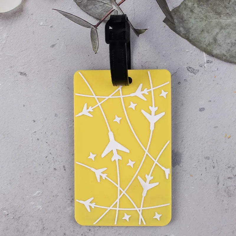 Soft PVC Cute Luggage Tag Letter Travel Tag Men Women Suitcase Name Tag Bag Tags Airplane Labels Holiday Travel Accessories