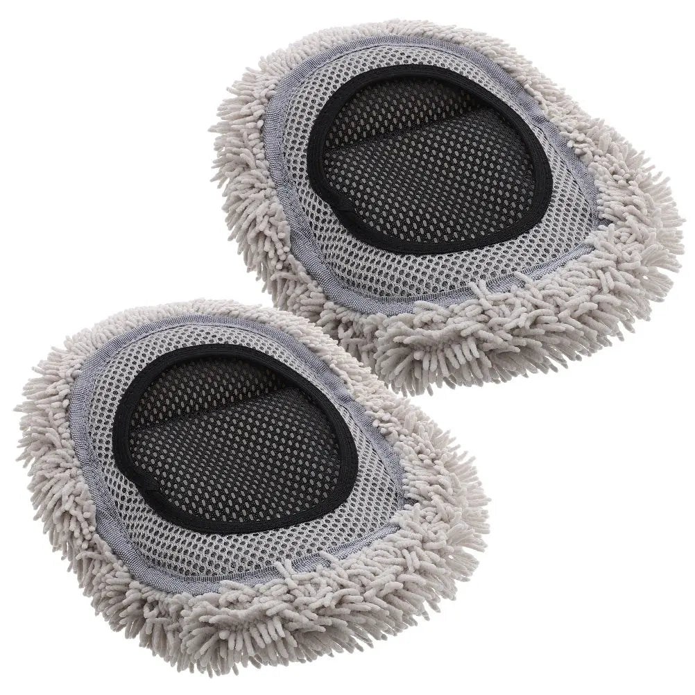 2Pcs Soft Chenille Car Wash Brush Head Replacement for Curved Stretchable Car Wash Mop Dense Fiber Cleaning Tool for Cars Trucks