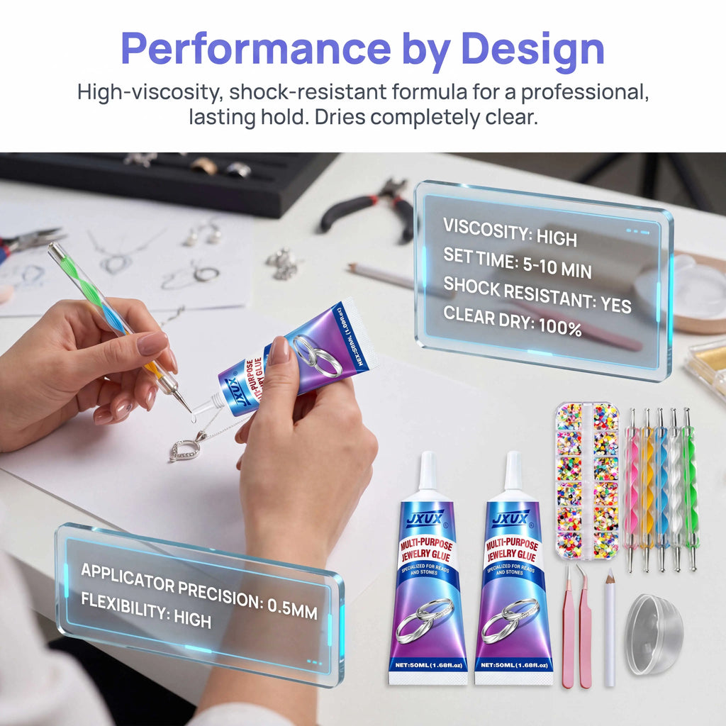 3Pcs Multi-Purpose Jewelry Glue Kit, B7000: Rhinestone Jewelry, Adhesives, DIY Craft Accessories, Mobile Phone Cases, Touch Screen Repair, Liquid Super Glue