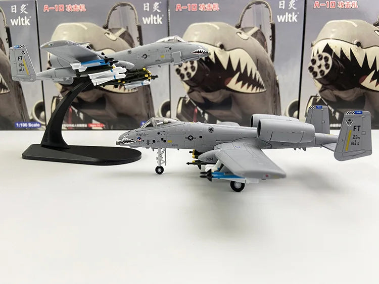 1/100 Scale US A-10 A10 Thunderbolt II Warthog Hog Attack Plane Fighter Diecast Metal Aircraft Model For Display Collections