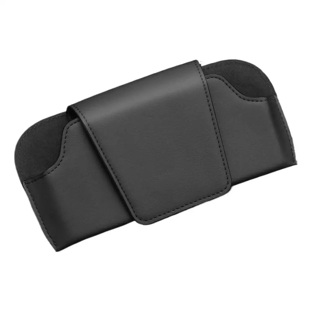 Sunglass Holder for Car Visor, Car Sunglasses Holder PU Leather Eyeglasses Holder Glasses Protective Storage Case Accessories