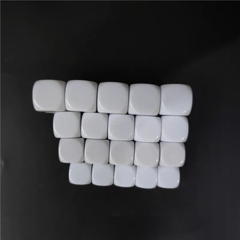 10pcs/ Set 12/14/16/18/20/22MM Smooth White Dice Can Be Used To Write Interest Teaching Blank DIY Dice