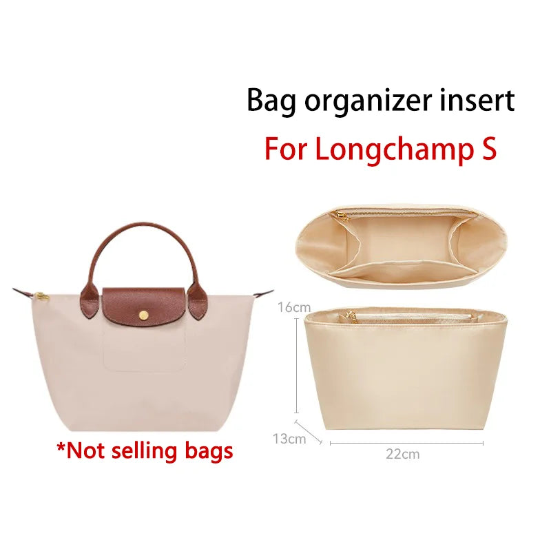 Nylon Purse Organizer Insert For Longchamp Le Pliage Large Tote Handbags Lghtweight Luxury Insert Bag Divider Shaper