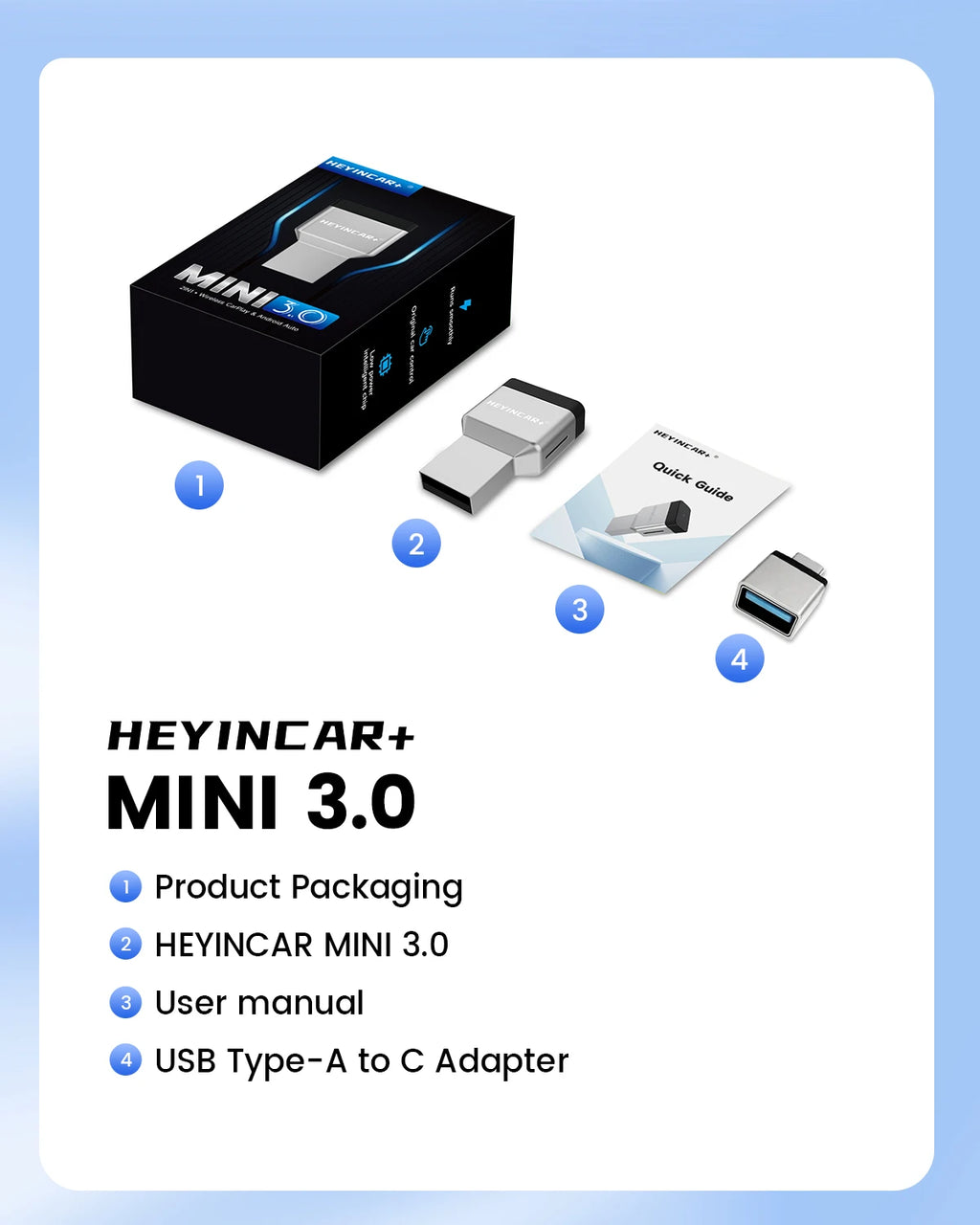 HEYINCAR 2 IN 1 Wireless Carplay Adapter, Converts Wired to Wireless CarPlay Adapter for iPhone, Wireless Control Plug & Play