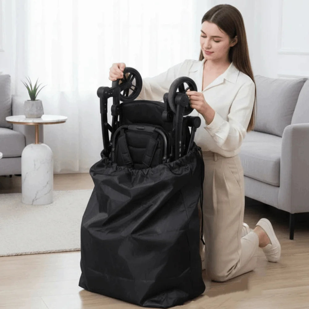 Water-Resistant Stroller Travel Bag Oxford Cloth Drawstring Closure Pram Storage Organizer Anti-splash Water Foldable Design