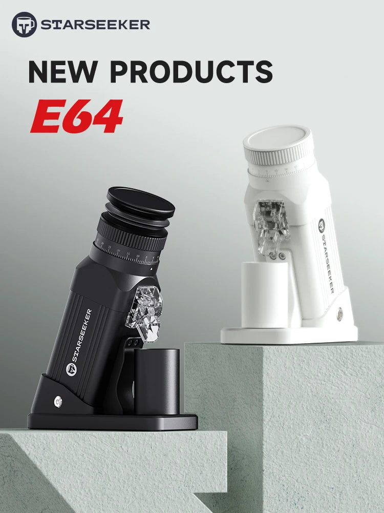 STARSEEKER E64 Electric Coffee Grinder 64MM Espresso Titanium Flat burr Stepless Fineness Adjustment Home Bean Grinder Black